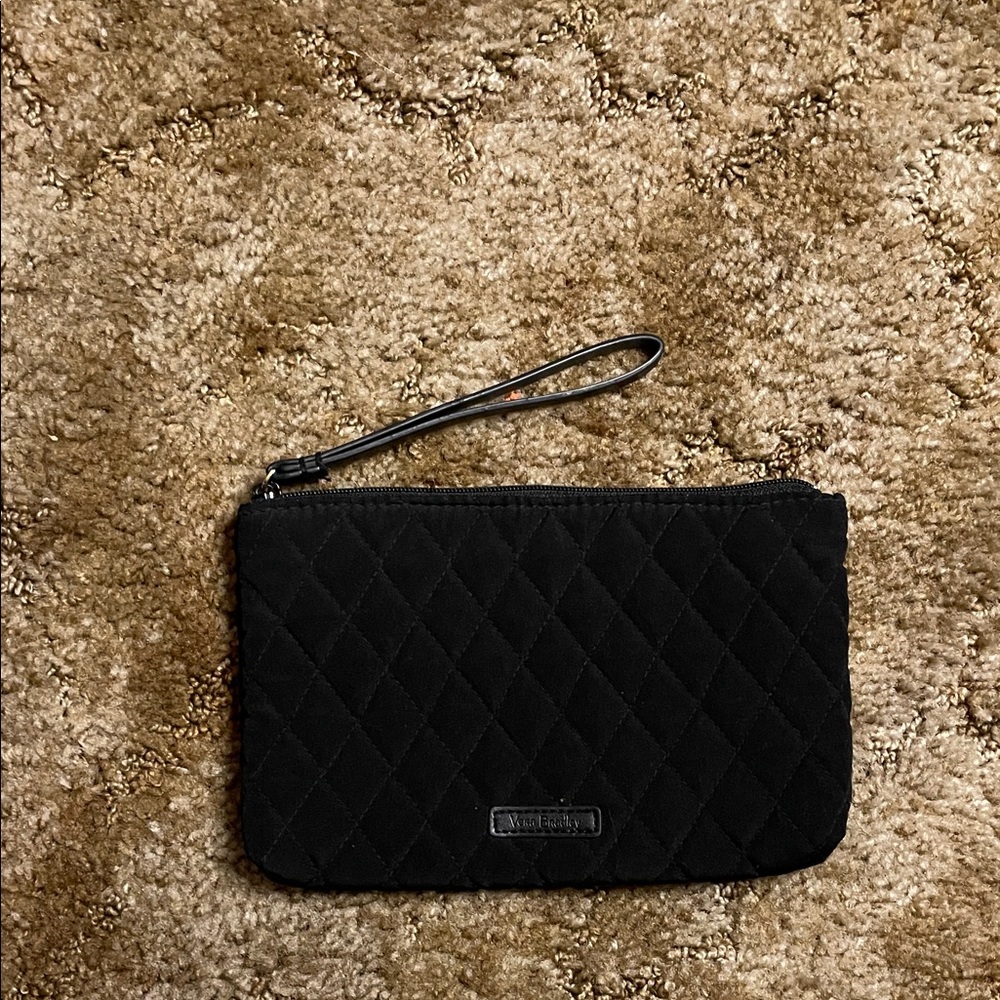 Vera Bradley Black Wristlet Zipper Pouch